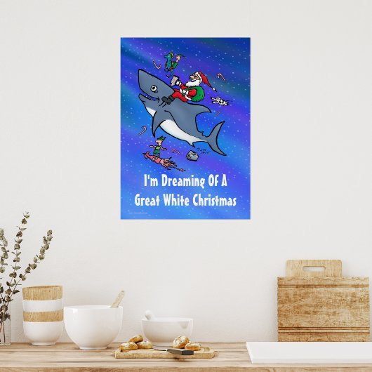 Träumen eines großen weißen Weihnachtsgebäcks Poster (Küche)