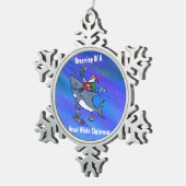 Träumen eines großen weißen Weihnachtsschmucks Schneeflocken Zinn-Ornament (Rechts)