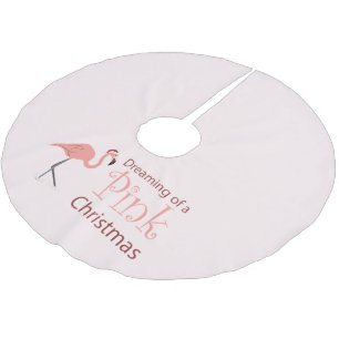 Träumen eines rosa Weihnachten - Baumrock Polyester Weihnachtsbaumdecke