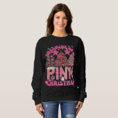 Träumen eines rosa Weihnachten, Retro-Xmas Baum Sweatshirt (Vorne ganz)