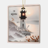 Träumen eines Weihnachtsschmucks am Strand Keramikornament (Links)