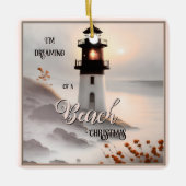 Träumen eines Weihnachtsschmucks am Strand Keramikornament (Vorderseite)