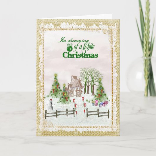 Träumen eines weißen Weihnachts Feiertagskarte (Vorderseite)