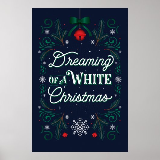 Träumen eines weißen Weihnachtsgebäcks 24x36 Poster (Vorne)