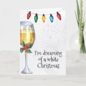 Träumen eines weißen Weihnachtsweins Lover Feiertagskarte (Vorderseite)