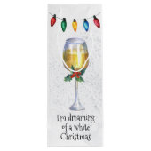 Träumen eines weißen Weihnachtsweins Lover Geschenktüte Für Weinflaschen (Rückseite)