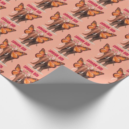 Träumen groß wie ein Elefant Inspiration Geschenkpapier (Ecke)