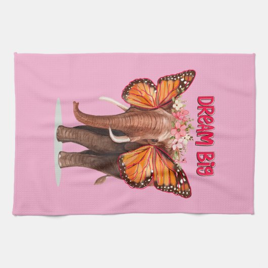 Träumen groß wie ein Elefant Inspiration Geschirrtuch (Horizontal)