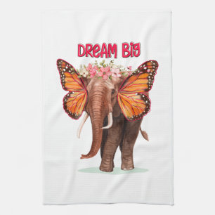 Träumen groß wie ein Elefant Inspiration Geschirrtuch
