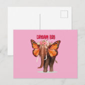 Träumen groß wie ein Elefant Inspiration Postkarte (Vorne/Hinten)