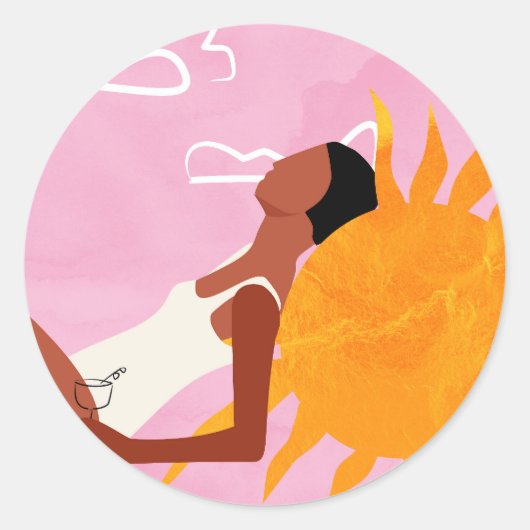 Träumen im Sonnenlicht Runder Aufkleber (Vorderseite)