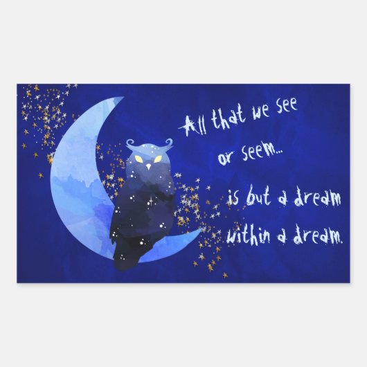 Träumen im Traumhaus und auf dem Mond Rechteckiger Aufkleber (Vorderseite)