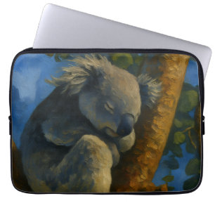 Träumen in Eukalyptus - Schlafen Koala Kunst Laptopschutzhülle