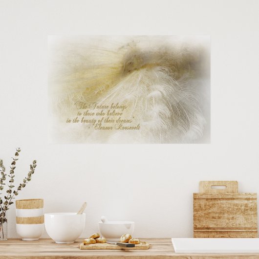 Träumen in Weiß Poster (Küche)