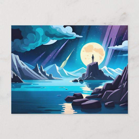 Träumen — Mensch am Meer Postkarte (Vorderseite)