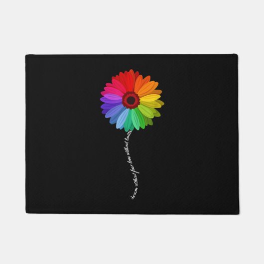 Träumen ohne Angst Liebe ohne Grenzen Regenbogen Fußmatte (Vorderseite)