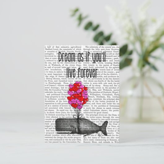 Träumen Sie, als würden Sie ewig leben Postkarte (Stehend Vorderseite)