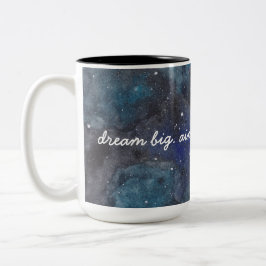 Träumen Sie eine große Inspirationsgalaxie in Blau Zweifarbige Tasse