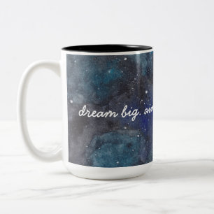 Träumen Sie eine große Inspirationsgalaxie in Blau Zweifarbige Tasse