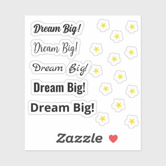 Träumen Sie groß! motivierend Aufkleber (Blatt)
