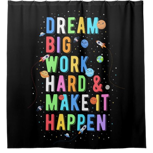 Träumen Sie große Arbeit hart und machen Sie es mö Duschvorhang (Vorderseite)