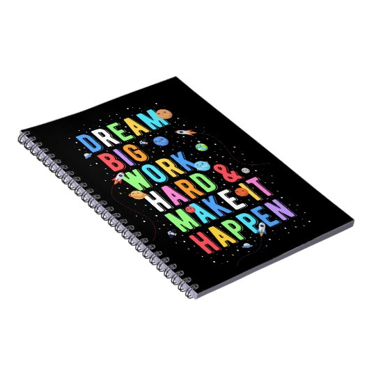 Träumen Sie große Arbeit hart und machen Sie es mö Notizblock (Rechte Seite)
