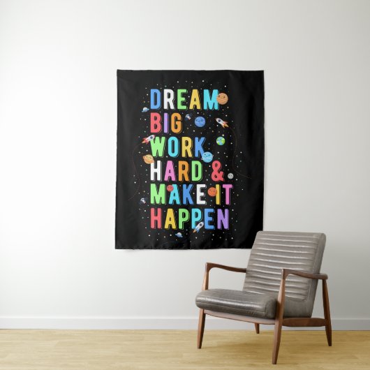 Träumen Sie große Arbeit hart und machen Sie es mö Wandteppich (Beispiel)