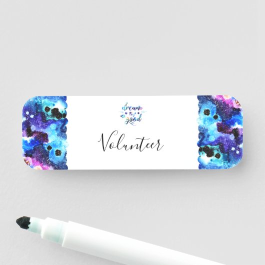 Träumen. Versuch's! Gut machen. Namensschild (Beispiel)