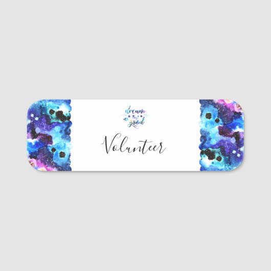 Träumen. Versuch's! Gut machen. Namensschild (Vorderseite)