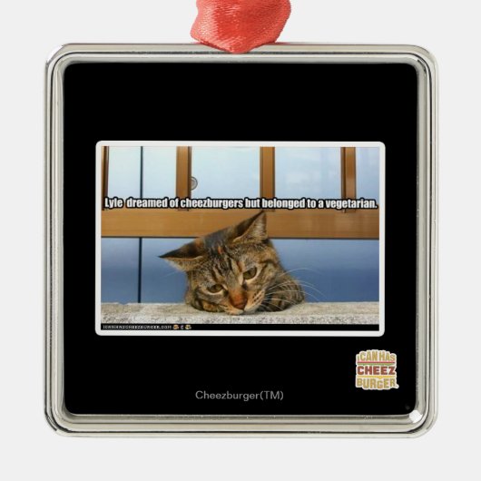 Träumen von Cheesburgers Silbernes Ornament (Vorne)