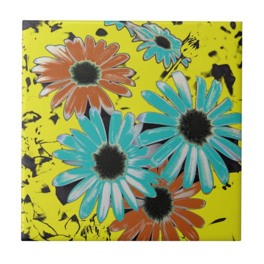 Träumen von Daisies Keramik Tile Fliese (Vorderseite)