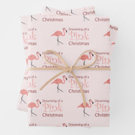 Träumen von einem rosa Weihnachten - Geschenkpapier Set