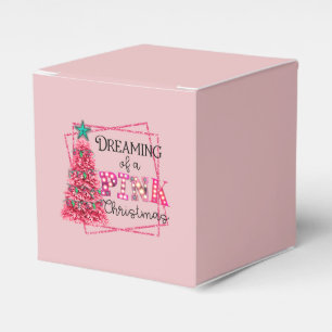 Träumen von einem rosa Weihnachtslicht Geschenkschachtel