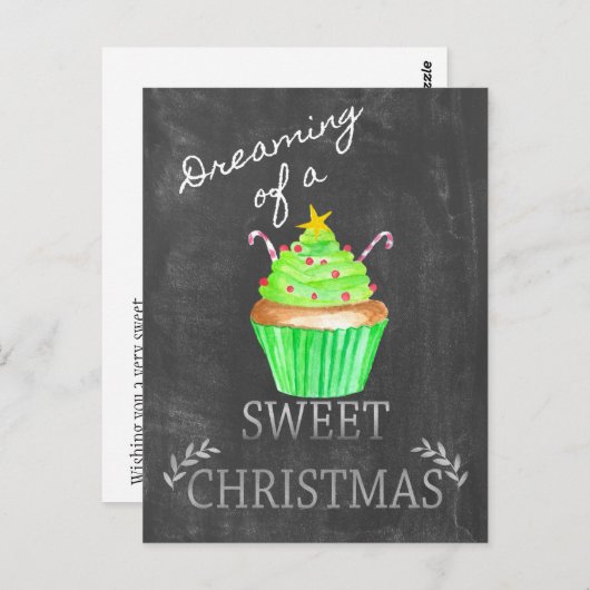 Träumen von einem süßen Weihnachten! Postkarte (Vorne/Hinten)