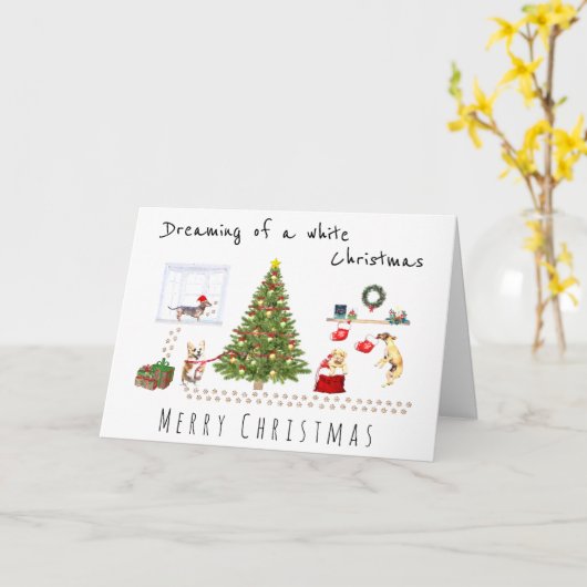 Träumen von einem weißen Weihnachtslied Karte (Gelbe Blume)