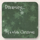 Träumen von einem weißen Weihnachtsschneeflocken a Getränkeuntersetzer (Vorderseite)