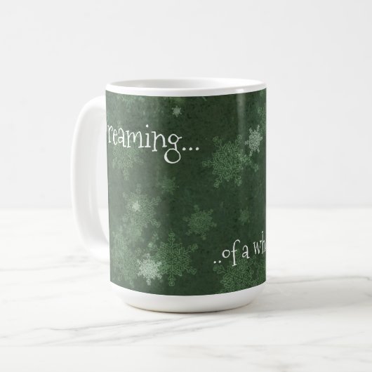 Träumen von einem weißen Weihnachtsschneeflocken a Kaffeetasse (Vorderseite Links)