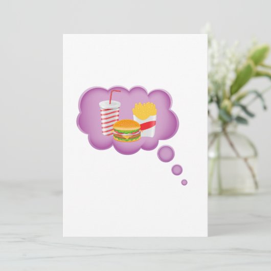 Träumen von Fast Food Einladung (Stehend Vorderseite)