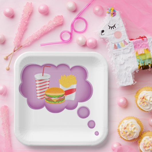 Träumen von Fast Food Pappteller (Party)