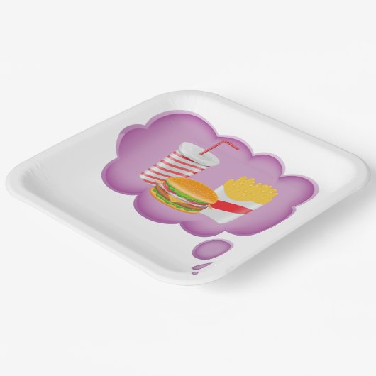 Träumen von Fast Food Pappteller (Gewinkelt)