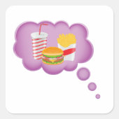 Träumen von Fast Food Quadratischer Aufkleber (Vorderseite)