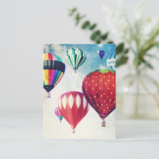 Träumen von Heißluftballons Postkarte (Stehend Vorderseite)