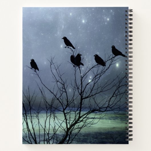 Träumen von Krähen in einem Baum Notizblock (Rückseite)