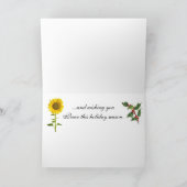 Träumen von Sonnenblumeweihnachtskarte Feiertagskarte (Innenseite)