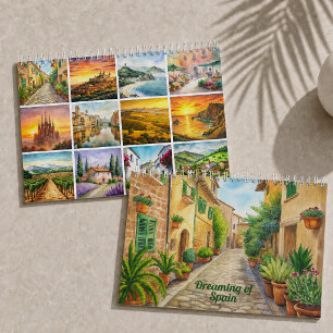 Träumen von Spanien   2027 Aquarell-Reisekunst Kalender