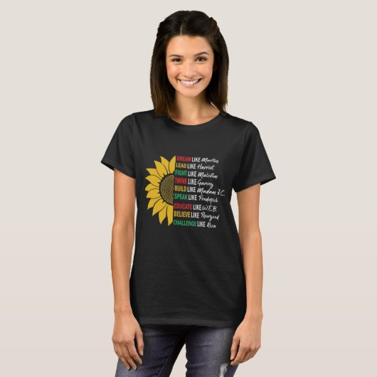 Träumen wie Martin/Black History/Sonnenblume T-Shirt (Vorne ganz)
