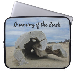 Träumend vom Strand Treibholz Foto Westküste Laptopschutzhülle