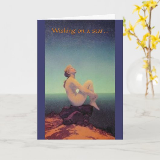 "…, träumend von Ihnen" Maxfield Parrish Karte (Gelbe Blume)