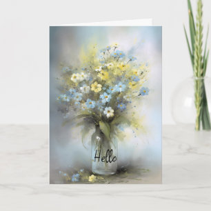Träumende Blumen im Vasengruß Hallo Ich denke an d Karte