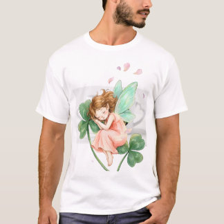 Träumende Fee mit Kleeblatt-Magie-Tanz T-Shirt
